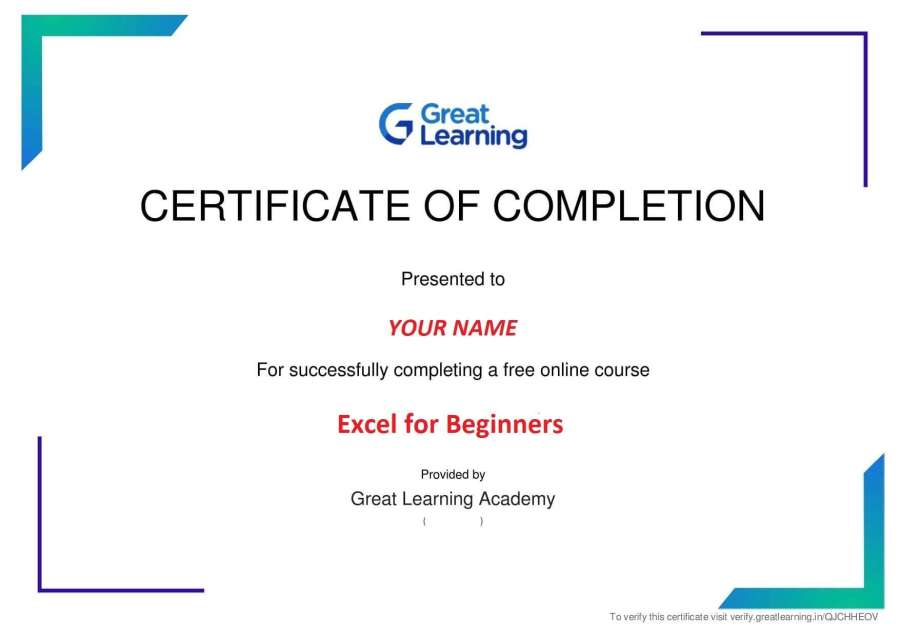 Excel Certificate