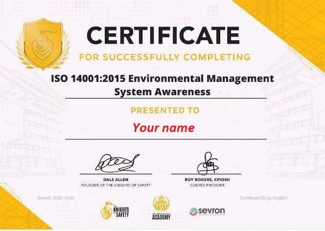 iso 14001 certification​