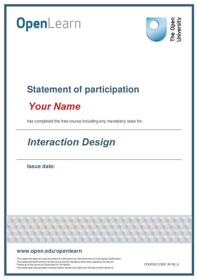 Interaction design certificate