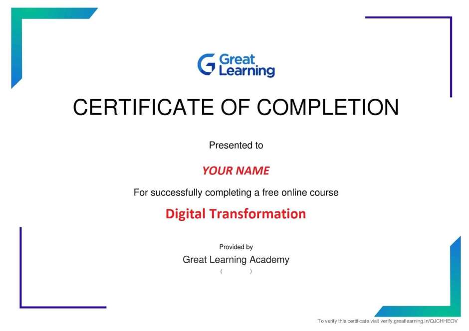 Digital Transformation Certificate