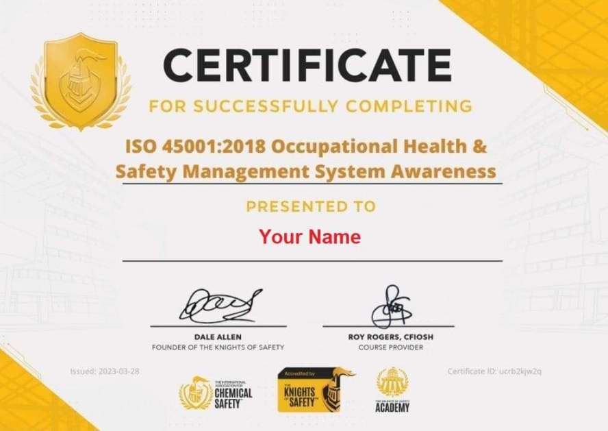 iso 45001 certification​