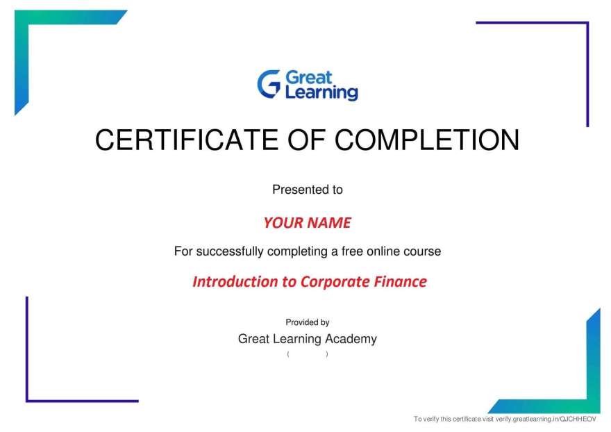 Corporate Finance Online Course