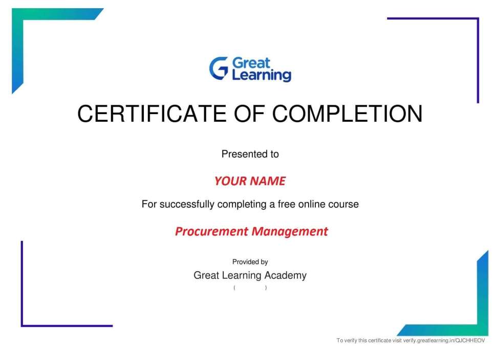 Procurement Management certification 