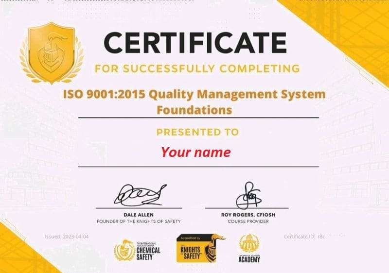 iso 9001 certification​